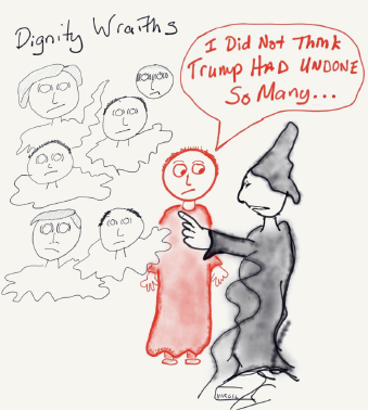 A doodle by Josh Marshall depicting 'Dignity Wraiths,' one of his Marshallisms