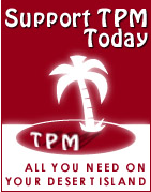 An ad with the text Support TPM Today and a depiction of a city landscape