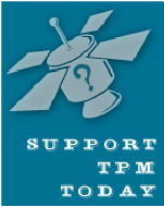 An ad with the text Support TPM Today and a depiction of a outer space