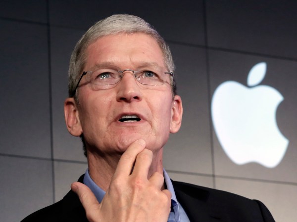 FILE - In this April 30, 2015, file photo, Apple CEO Tim Cook responds to a question during a news conference at IBM Watson headquarters, in New York. Apple has confirmed that it’s expecting an uncharacteristic decline in sales in the spring of 2016, amid signs of global economic weakness and overall slowing demand for new smartphones. So anticipation is building around Apple’s next iPhones, as investors and tech enthusiasts speculate over what might get the iconic Silicon Valley company back on the path to growth. (AP Photo/Richard Drew, File)