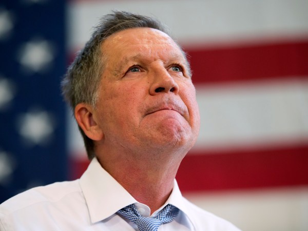 Republican presidential candidate, Ohio Gov. John Kasich, speaks during a town hall at Thomas farms Community Center Monday, April 25, 2016, in Rockville, Md. (AP Photo/Evan Vucci)