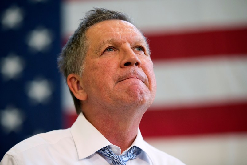 Republican presidential candidate, Ohio Gov. John Kasich, speaks during a town hall at Thomas farms Community Center Monday, April 25, 2016, in Rockville, Md. (AP Photo/Evan Vucci)