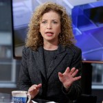 Democratic National Committee Chair,  Rep Debbie Wasserman Schultz, D-Fla., is interviewed by Maria Bartiromo during her "Mornings with Maria" program, on the Fox Business Network, Monday, March 21, 2016, in New York. (AP Photo/Richard Drew)