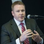Republican candidate Warren Davidson speaks at a forum at the Miami University Hamilton Downtown Center, Monday, May 23, 2016, in Hamilton, Ohio. The center hosted candidates ahead of a June 7 special election to complete for John Boehner's vacated seat in Congress. (AP Photo/John Minchillo)