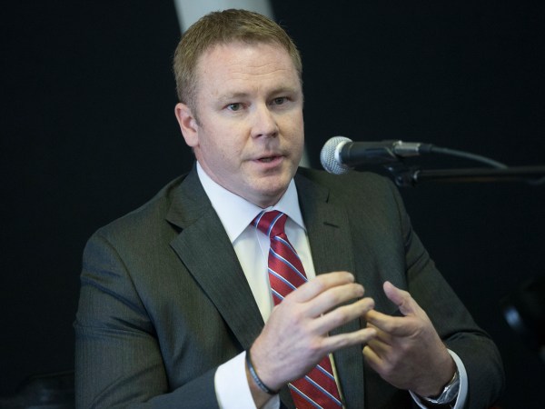 Republican candidate Warren Davidson speaks at a forum at the Miami University Hamilton Downtown Center, Monday, May 23, 2016, in Hamilton, Ohio. The center hosted candidates ahead of a June 7 special election to complete for John Boehner's vacated seat in Congress. (AP Photo/John Minchillo)
