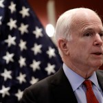 Sen. John McCain, R-Ariz delivers his speech titled “America’s Enduring Commitment to Security and Prosperity in Asia” at the S. Rajaratnam School of International Studies (RSIS) Distinguished Public Lecture on Friday, June 3, 2016 in Singapore. (AP Photo/Wong Maye-E)