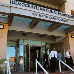 Two ‘sophisticated adversaries’ linked to the Russian government broke in to the Democratic National Committee’s computer networks and gained access to confidential emails, chats and opposition research on presumptive Republican nominee Donald Trump, Tuesday, June 14, 2016, in Washington. The DNC said financial and personal information does not appear to have been accessed by the hackers. (AP Photo/Paul Holston)