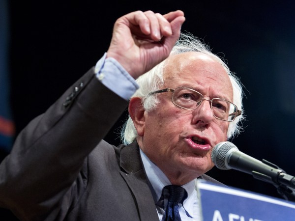 File-This June 23, 2016, file photo shows Democratic presidential candidate Sen. Bernie Sanders, I-Vt., addressing supporters in New York. Sanders says he’ll try to block Senate consideration of a bill that would require nationwide labeling of food with genetically modified products, but with a less stringent labeling requirement than the one included in Vermont’s law. Individual senators can put a hold on legislation, blocking it from coming up for debate unless backers can muster 60 votes. The Vermont independent says he prepared to resort to that tactic.(AP Photo/Craig Ruttle, File)