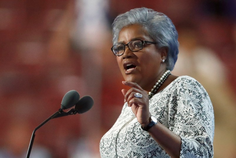 Democratic National Committee Vice Chair Donna Brazile speaks during the second day of the Democratic National Convention in Philadelphia , Tuesday, July 26, 2016. (AP Photo/Paul Sancya)