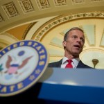 Sen. John Thune, R-S.D., speaks to reporters on Capitol Hill in Washington, Tuesday, July 12, 2016. (AP Photo/Manuel Balce Ceneta)