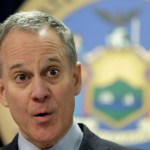 New York Attorney General Eric Schneiderman speaks at a new conference in New York, Monday, March 21, 2016. The nation's two largest daily fantasy sports websites have agreed to stop taking paid bets in New York through the end of baseball season, in September, as lawmakers consider legalizing the popular online contests, the state's attorney general announced Monday. (AP Photo/Seth Wenig)