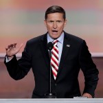 Lt. Gen. Michael Flynn, U.S. Army (ret), speaks during the opening day of the Republican National Convention in Cleveland, Monday, July 18, 2016. (AP Photo/J. Scott Applewhite)