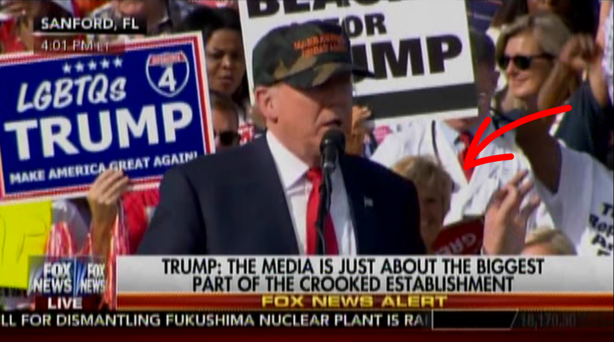 White Woman Waving ‘Blacks For Trump’ Sign Appears Behind Trump At ...