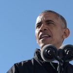 President Barack Obama speaks at a Hillary for America campaign event at the Cleveland Burke Lakefront Airport in Cleveland, Ohio, Friday, Oct. 14, 2016.  (AP Photo/Susan Walsh)