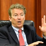 Senator Rand Paul, R-Ky., speaks to the board of the Kentucky Farm Bureau during the candidates forum at the Kentucky Farm Bureau headquarters, Thursday, Aug. 25, 2016 in Louisville Ky. (AP Photo/Timothy D. Easley)