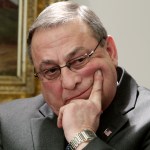 **OTK**In this Wednesday, Jan. 19, 2011 photo, Gov. Paul LePage reacts during a news conference at the State House in Augusta, Maine..  (AP Photo/Pat Wellenbach)
