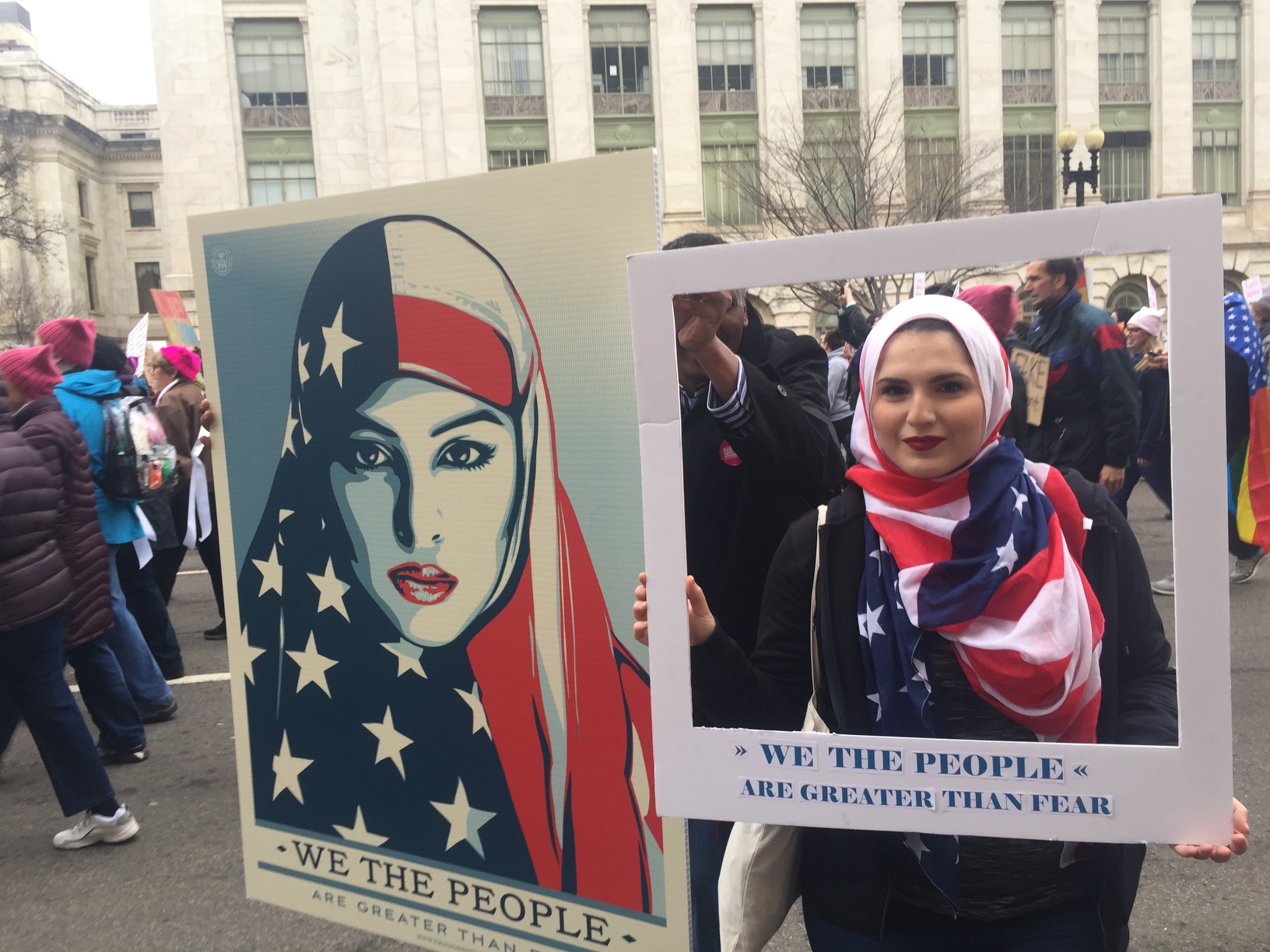 T2313 24x36 Silk Poster We The People March Trump Protest Muslim Women Art Print 