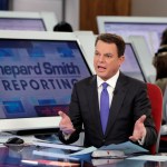 Fox News Channel chief news anchor Shepard Smith broadcasts from The Fox News Deck during his "Shepard Smith Reporting" program, in New York, Monday, Jan. 30, 2017. (AP Photo/Richard Drew)