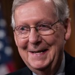 Senate Majority Leader Mitch McConnell, R-Ky., speaks to reporters as Republicans prepare to use their majority to confirm President Donald Trump's nominee to lead the Environmental Protection Agency, despite calls from Democrats to delay until requested emails are released, at the Capitol in Washington, Friday, Feb. 17, 2017. (AP Photo/J. Scott Applewhite)