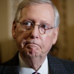 Senate Majority Leader Mitch McConnell, R-Ky., listens during a news conference after the Senate confirmed President Donald Trump's controversial education secretary nominee, Betsy DeVos, on Capitol Hill in Washington, Tuesday, Feb. 7, 2017. DeVos was approved by the narrowest of margins, with Vice President Mike Pence breaking a 50-50 tie in a historic vote. (AP Photo/J. Scott Applewhite)