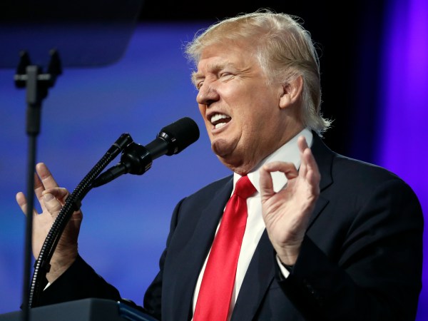 President Donald Trump speaks at the Conservative Political Action Conference (CPAC), Friday, Feb. 24, 2017, in Oxon Hill, Md. (AP Photo/Alex Brandon)