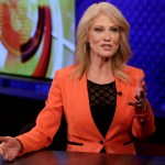 Counselor to the President Kellyanne Conway is interviewed by Howard Kurtz during a taping of his "MediaBuzz" program on the Fox News Channel, in New York Friday, March 10, 2017. (AP Photo/Richard Drew)