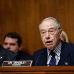 Senate Judiciary Committee Chairman Chuck Grassley, R-Iowa, joined at left by Sen. Orrin Hatch, R-Utah, opens a confirmation hearing for federal prosecutor Rod Rosenstein to be deputy attorney and Rachel Brand to be associate attorney general, on Capitol Hill in Washington, Tuesday, March 7, 2017. (AP Photo/J. Scott Applewhite)