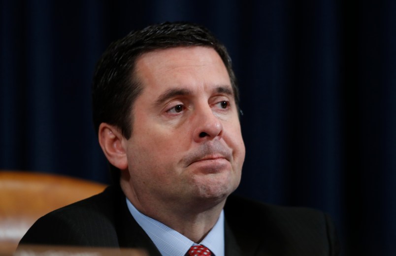 House Intelligence Committee Chairman Rep. Devin Nunes, R-Calif., listens during the committee’s hearing on Capitol Hill in Washington, Monday, March 20, 2017, on allegations of Russian interference in the 2016 U.S. presidential election. (AP Photo/Manuel Balce Ceneta)