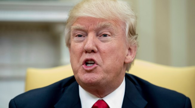 President Donald Trump speaks while meeting with Danish Prime Minister Lars Lokke Rasmussen in the Oval Office at the White House, Thursday, March 30, 2017, in Washington. (AP Photo/Andrew Harnik)