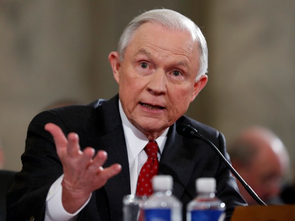 Attorney General-designate, Sen. Jeff Sessions, R-Ala., testifies on Capitol Hill, Tuesday, Jan. 10, 2017 in Washington, before the Senate Judiciary Committee's confirmation hearing. (AP Photo/Alex Brandon)