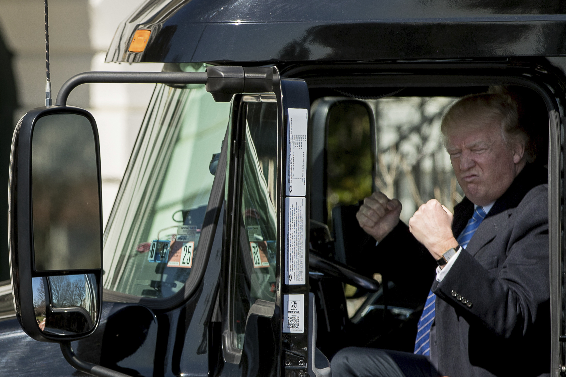 Trump Box On Rear End Trump Hops Into A Big-Rig Amid Frenzy Around Health Care Bill (VIDEO ...