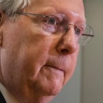 Senate Majority Leader Mitch McConnell of Ky., listens to a reporter's questions during a newsmaker interview at the Associated Press bureau in Washington, Tuesday, Mar. 21, 2017.  (AP Photo/J. David Ake)
