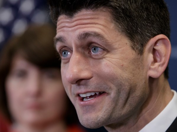 Speaker of the House Paul Ryan, R-Wis., with the GOP leadership, talks about getting past last week’s failure to pass a health care overhaul bill and rebuilding unity in the Republican Conference, at the Capitol,  in Washington, Tuesday, March 28, 2017.  (AP Photo/J. Scott Applewhite)