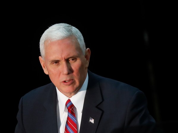Vice President Mike Pence speaks at the Frame USA facility, Thursday, March 2, 2017, in Springdale, Ohio. Pence visited Ohio to discuss healthcare and other issues while engaging in a "listening session" with small business owners. (AP Photo/John Minchillo)