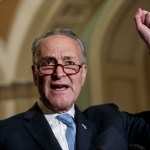 Senate Minority Leader Chuck Schumer, D-N.Y., meets with reporters on Capitol Hill before President Donald Trump's speech to the nation, in Washington, Tuesday, Feb. 28, 2017. Referring to Trump, Schumer said it was amazing in a month how incompetent this administration has been. (AP Photo/J. Scott Applewhite)