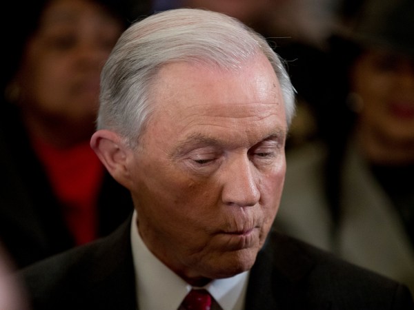 Attorney General-designate, Sen. Jeff Sessions, R-Ala. arrives on Capitol Hill in Washington, Tuesday, Jan. 10, 2017, before his Senate Judiciary Committee's confirmation hearing. (AP Photo/Andrew Harnik)