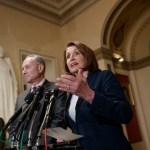 House Democratic Leader Nancy Pelosi of California, and Senate Democratic Leader Chuck Schumer of New York speak to reporters about the Congressional Budget Office projection that 14 million people would lose health coverage under the House Republican bill dismantling former President Barack Obama's health care law, on Capitol Hill in Washington, Monday, March, 13, 2017.  (AP Photo/J. Scott Applewhite)