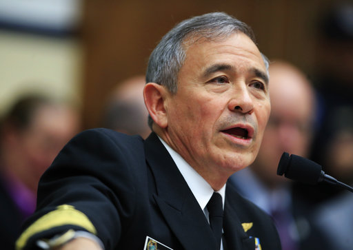 U.S. Pacific Command Commander Adm. Harry Harris Jr. testifies on Capitol in Washington, Wednesday, April 26, 2017, before a House Armed Services Committee hearing on North Korea. (AP Photo/Manuel Balce Ceneta)