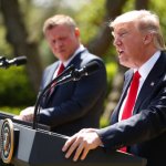 President Donald Trump and Jordan’s King Abdullah II hold a news conference in the Rose Garden at the White House, Wednesday, April 5, 2017, in Washington. (AP Photo/Andrew Harnik)