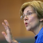 U.S. Sen. Elizabeth Warren, D-Mass., addresses business leaders during a New England Council luncheon at a hotel, Monday, March 27, 2017, in Boston. (AP Photo/Steven Senne)