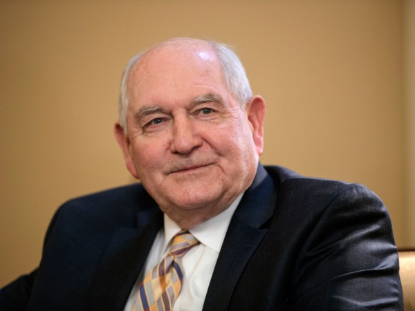 Former Georgia Gov. Sonny Perdue, President Trump’s choice to lead the Agriculture Department, meets with Senate Majority Leader Mitch McConnell, R-Ky., on Capitol Hill in Washington, Wednesday, Feb. 1, 2017.  (AP Photo/J. Scott Applewhite)