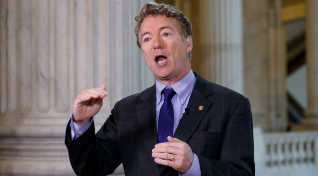 Sen. Rand Paul, R-Ky., criticizes the House Republican healthcare reform plan as “Obamacare light” during a television interview on Capitol Hill in Washington, Tuesday, March 7, 2017. (AP Photo/J. Scott Applewhite)