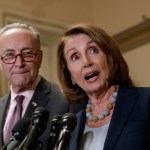 House Democratic Leader Nancy Pelosi of California, and Senate Democratic Leader Chuck Schumer of New York speak to reporters about the Congressional Budget Office projection that 14 million people would lose health coverage under the House Republican bill dismantling former President Barack Obama's health care law, on Capitol Hill in Washington, Monday, March, 13, 2017.  (AP Photo/J. Scott Applewhite)
