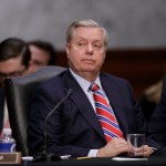 Sen. Lindsey Graham, R-S.C., listens during deliberation by members of the Senate Judiciary Committee on the nomination of President Donald Trump's Supreme Court nominee Neil Gorsuch to fill the vacancy left by the late Antonin Scalia, on Capitol Hill in Washington, Monday, April 3, 2017.  A weeklong partisan showdown is expected as Democrats are steadily amassing the votes to block Judge Gorsuch and force Republicans to unilaterally change long-standing rules to confirm him.   (AP Photo/J. Scott Applewhite)