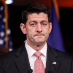 House Speaker Paul Ryan of Wis., pauses to answers question from reporters on Capitol Hill in Washington, Thursday, April 6, 2017, regarding the announcement that Committee Chairman Rep. Devin Nunes, R-Calif., will temporarily step side from the panel's investigation of Russian meddling in the election because of the complaints. (AP Photo/Pablo Martinez Monsivais)