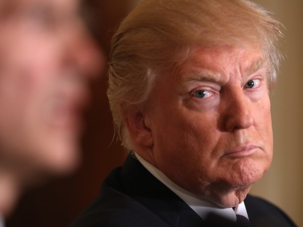 President Donald Trump meets with NATO Secretary General Jens Stoltenberg in the East Room at the White House, Wednesday, April 12, 2017, in Washington. (AP Photo/Andrew Harnik)