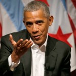 Former President Barack Obama hosts a conversation on civic engagement and community organizing, Monday, April 24, 2017, at the University of Chicago in Chicago. It’s the former president’s first public event of his post-presidential life in the place where he started his political career. (AP Photo/Charles Rex Arbogast)