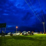 4/17/17Arkansas Democrat-Gazette/STEPHEN B. THORNTONThe sun sets behind clouds over an Arkansas State Police command post outside the Varner Unit late Monday evening April 17, 2017 near Varner, Ark.