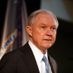 Attorney General Jeff Sessions speaks about crime to local, state and federal law enforcement officials Friday, March 31, 2017, in St. Louis. (AP Photo/Jeff Roberson)