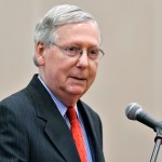 Senate Majority Leader Mitch McConnell R-Ky., speaks to a gathering of the Jeffersontown Chamber of Commerce luncheon, Wednesday, Feb. 22, 2017, in Louisville, Ky. (AP Photo/Timothy D. Easley)